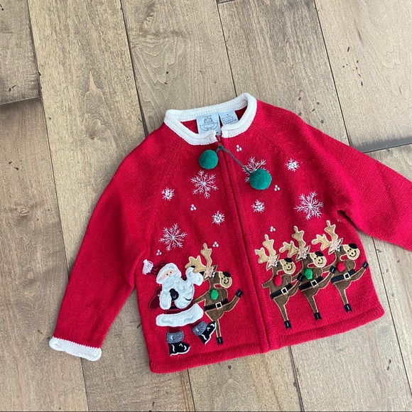 Tiara Other - Embroidered Christmas Cardigan Sweater Ugly Tacky